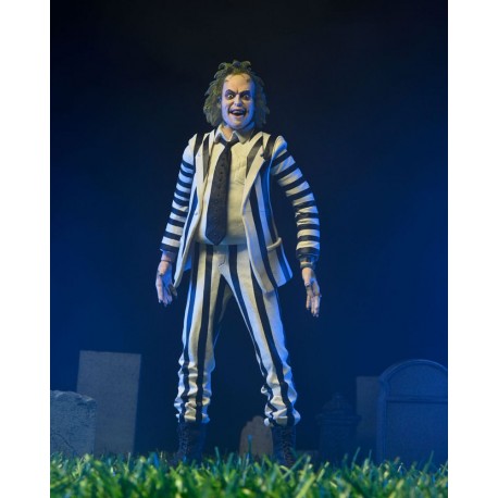 Beetlejuice 1988 Black and White Striped Suit Neca